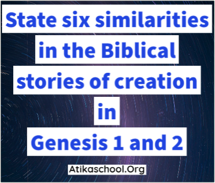 list some of the differences of the two creation accounts