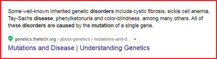 Name a disorder of human blood that is caused  by mutation