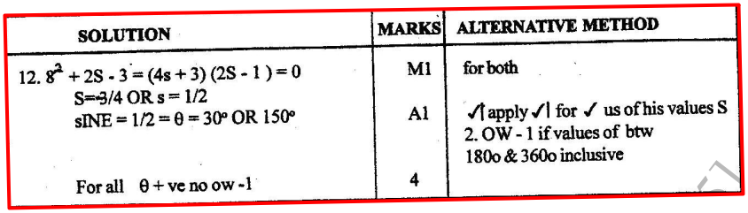K.C.S.E Mathematics Q & A - MODEL 1999PP2QN12
