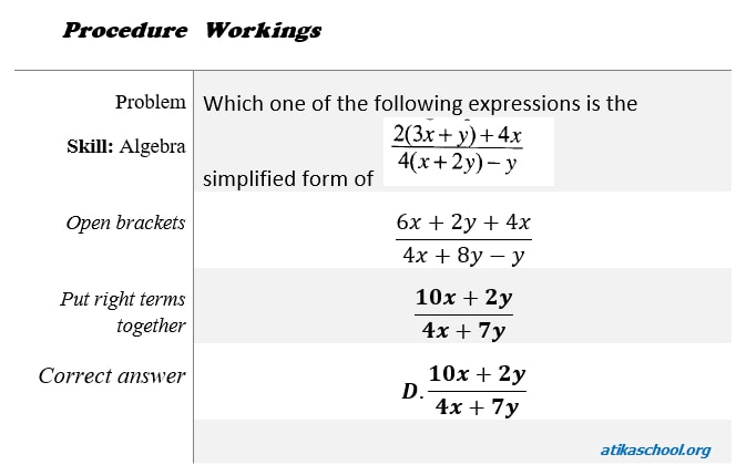 Which one of the following expressions is the simplified form of 2(3x+y)+4x/4(x+2y)-y
